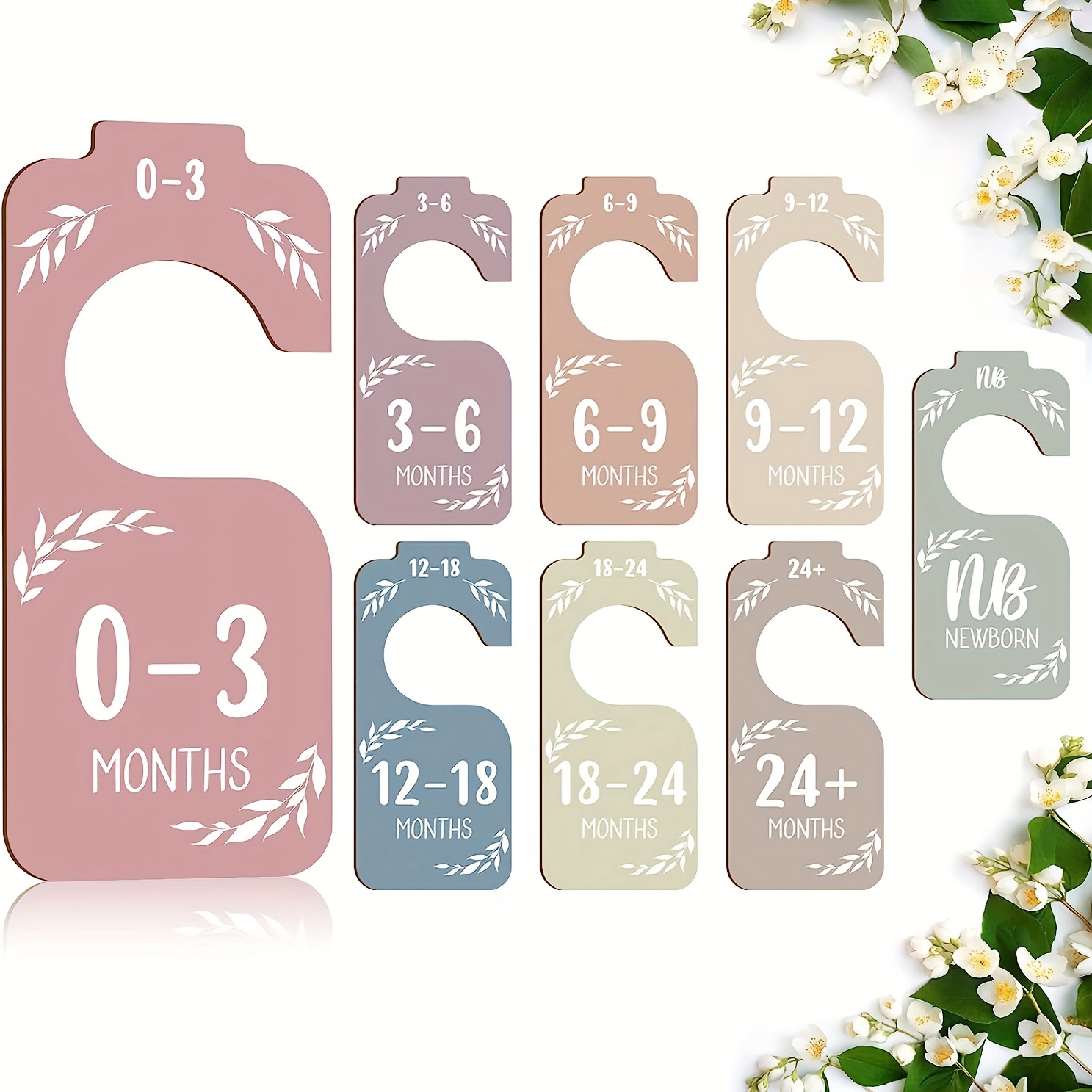 Baby Clothing Wardrobe - 8 adet Ahşap Bebek Dolap Bölücüler