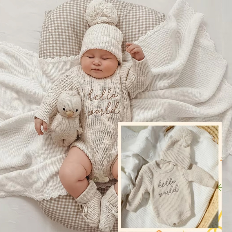 Baby Clothing Boy - Ylsteed Merhaba Dünya Örgü Yenidoğan Fotoğraf